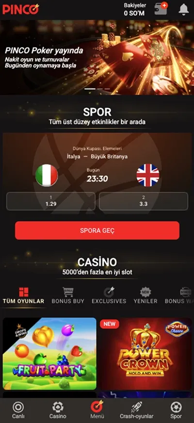 Pinco oyna mobil erişim seçenekleri